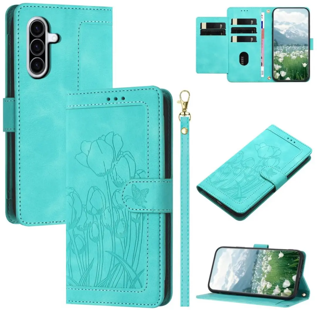 Selected Hoesje Samsung Galaxy A36 Tulpen Book Case - Groen