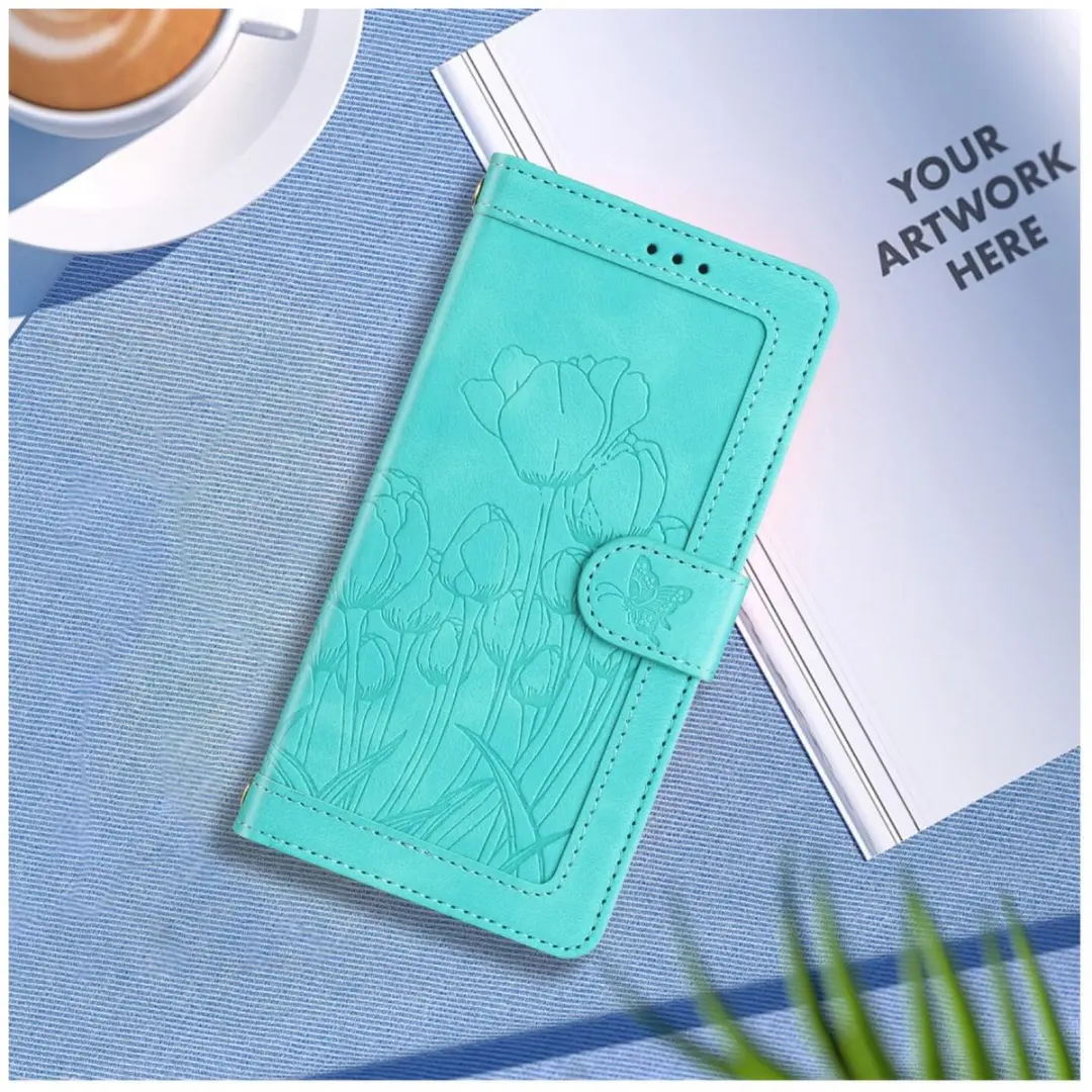 Selected Hoesje Samsung Galaxy A36 Tulpen Book Case - Groen