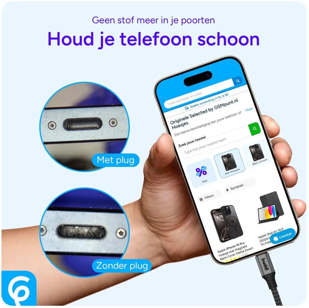 Selected USB-C Stofdichte Plug - Zwart 2-Pack