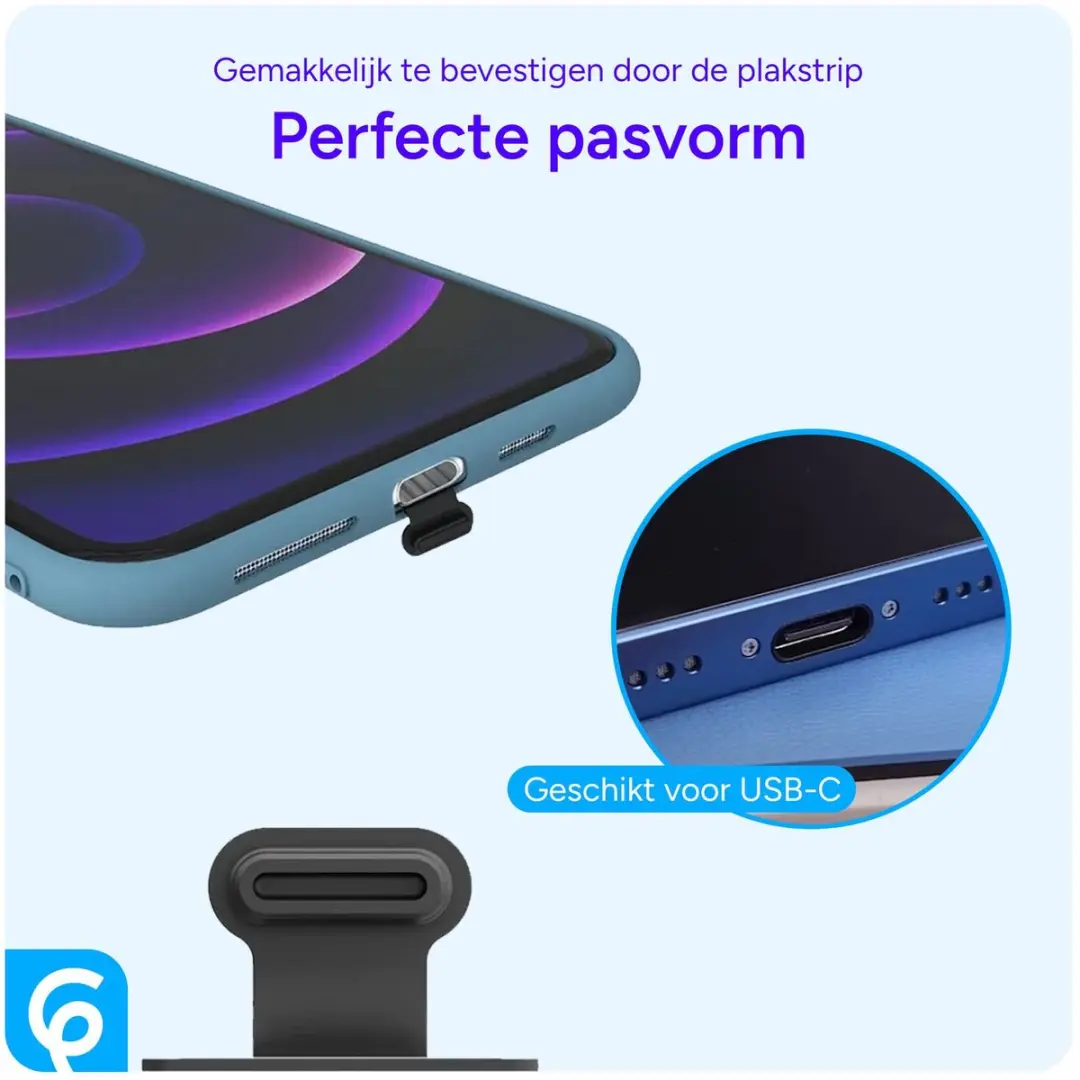 Selected USB-C Stofdichte Plug - Zwart 2-Pack