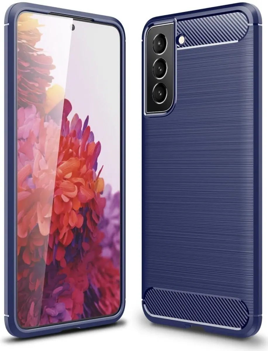 Selected Geborsteld TPU Hoesje Samsung Galaxy S22 - Blauw