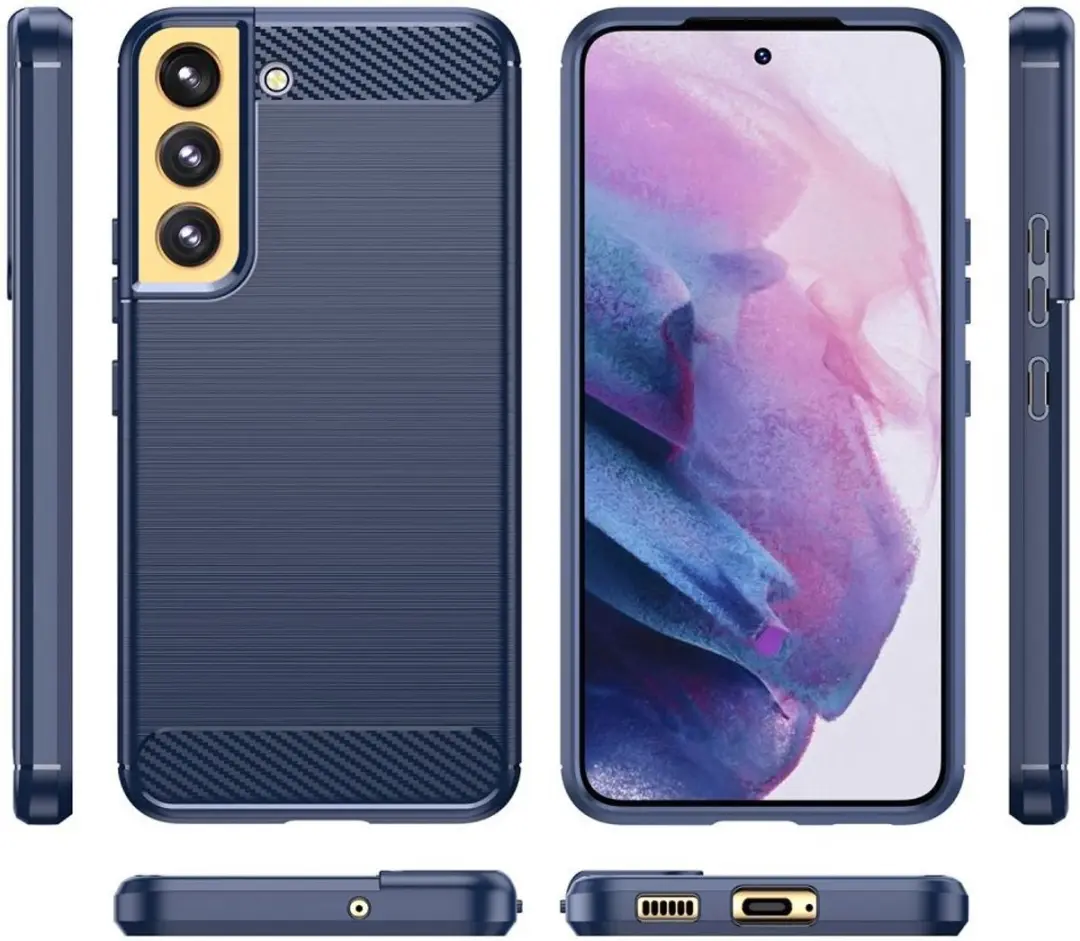 Selected Geborsteld TPU Hoesje Samsung Galaxy S22 - Blauw
