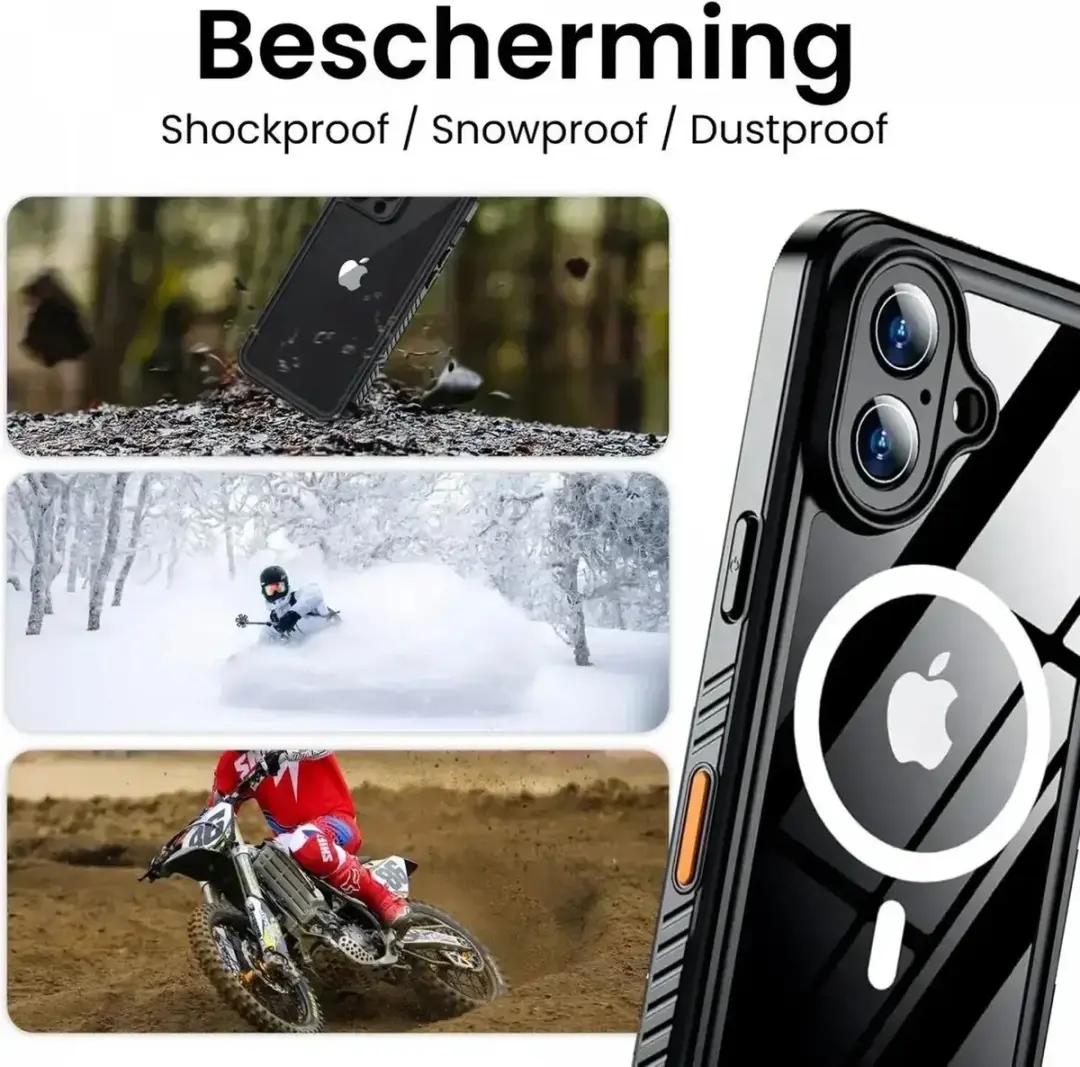 Selected SBG Outdoor Case iPhone 16/17 Waterdicht - MagSafe - IP68 - Transparant/Zwart