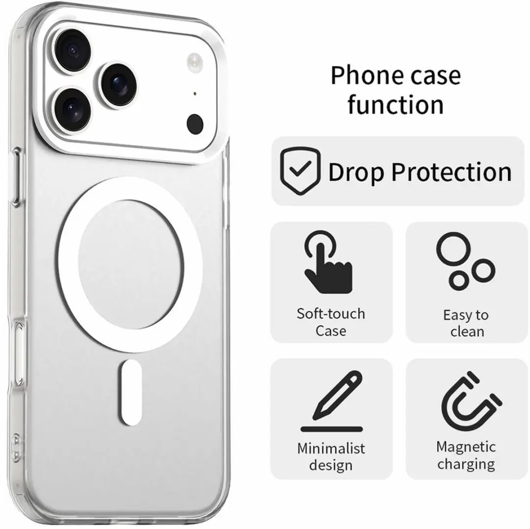 Selected MagSafe Backcover iPhone 17 Pro - Wit & Transparant