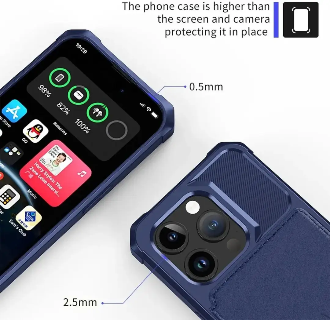 Selected Portemonnee Hoesje iPhone 15 Pro Max - 4 Pasjes - Donkerblauw