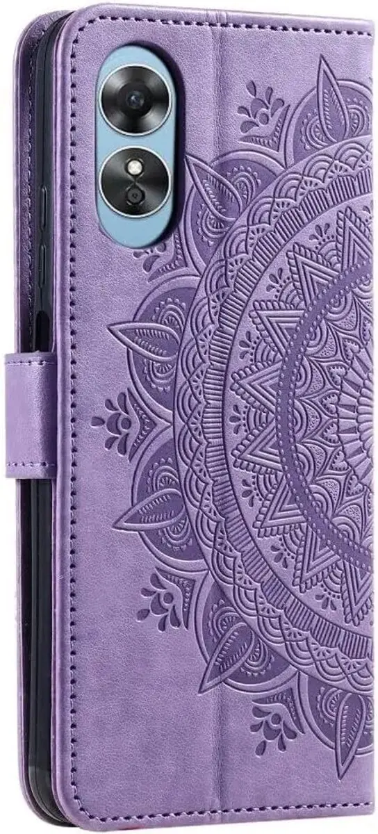 Selected Hoesje Oppo A5 (2025) Mandala - Paars - 3 Pasjes