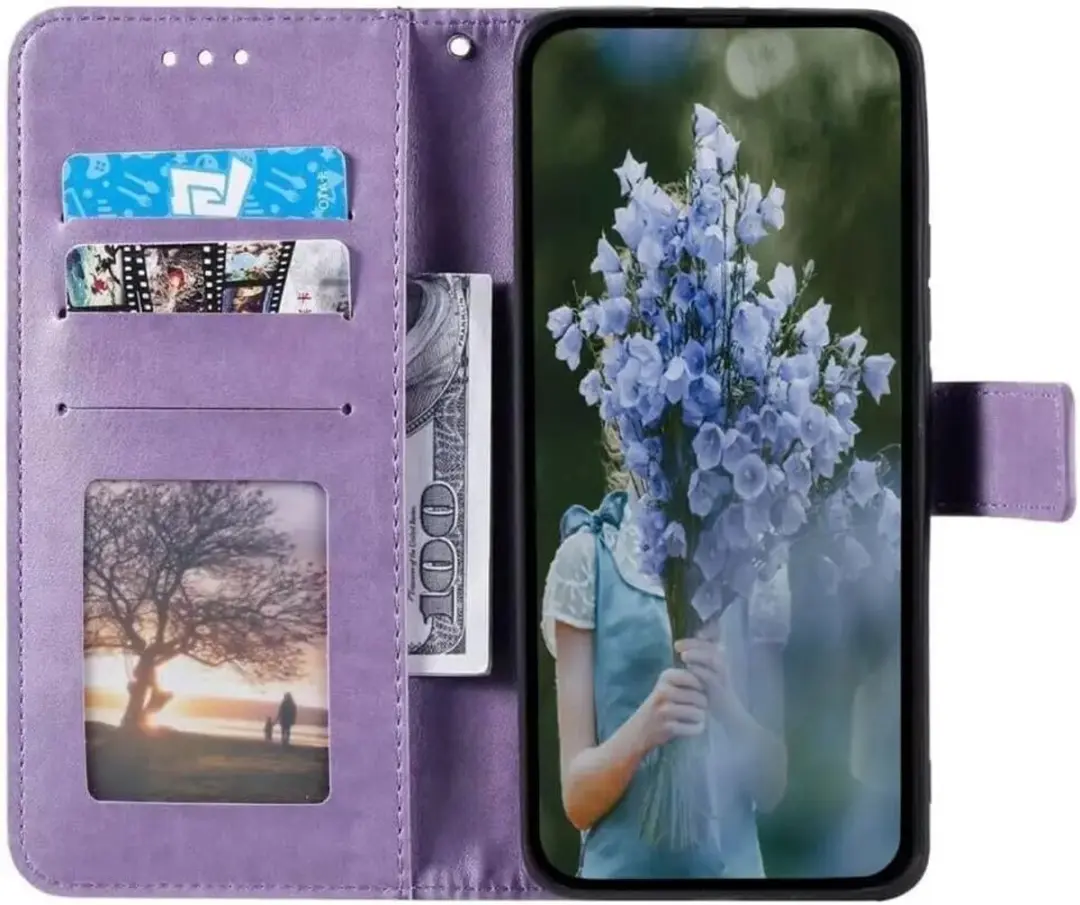 Selected Hoesje Oppo A5 (2025) Mandala - Paars - 3 Pasjes