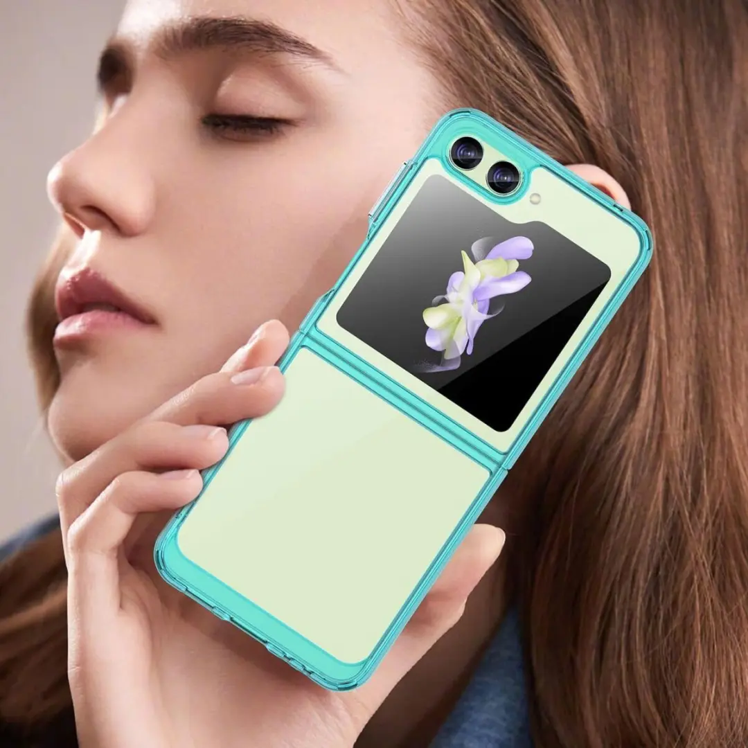 Selected Back Cover Hoesje Samsung Galaxy Z Flip 5 - Groen/Transparant - afbeelding 6 van 6