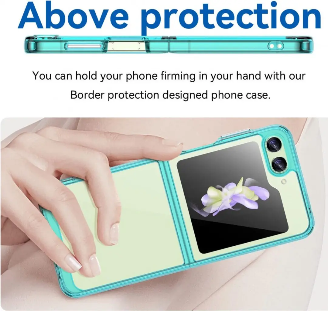 Selected Back Cover Hoesje Samsung Galaxy Z Flip 5 - Groen/Transparant