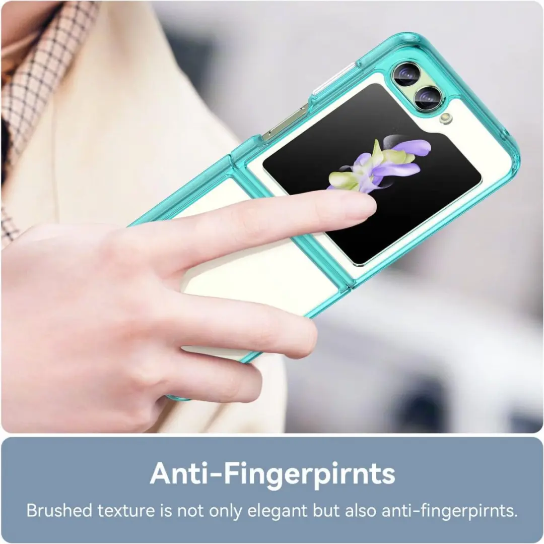 Selected Back Cover Hoesje Samsung Galaxy Z Flip 5 - Groen/Transparant