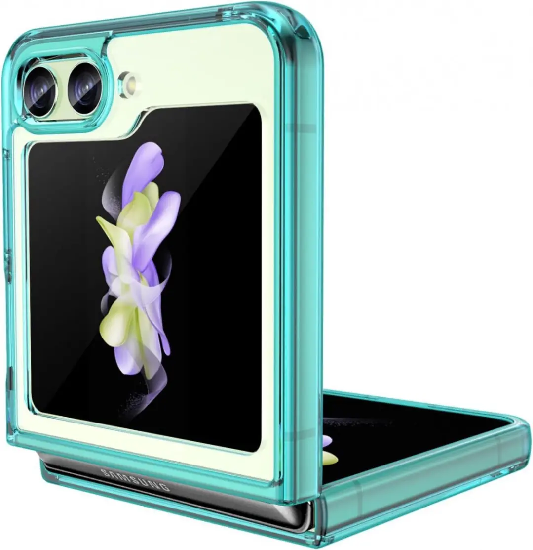 Selected Back Cover Hoesje Samsung Galaxy Z Flip 5 - Groen/Transparant