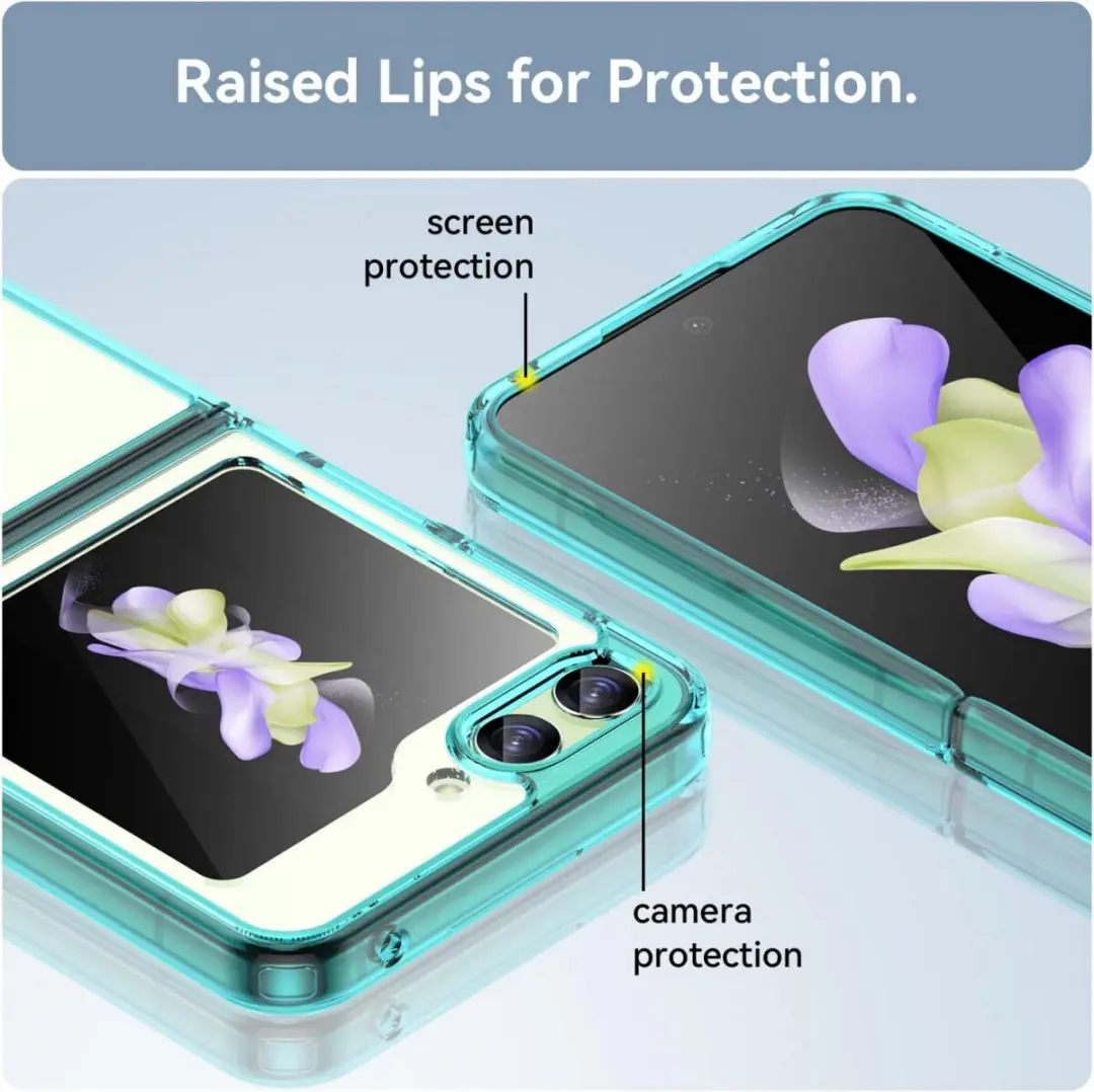 Selected Back Cover Hoesje Samsung Galaxy Z Flip 5 - Groen/Transparant