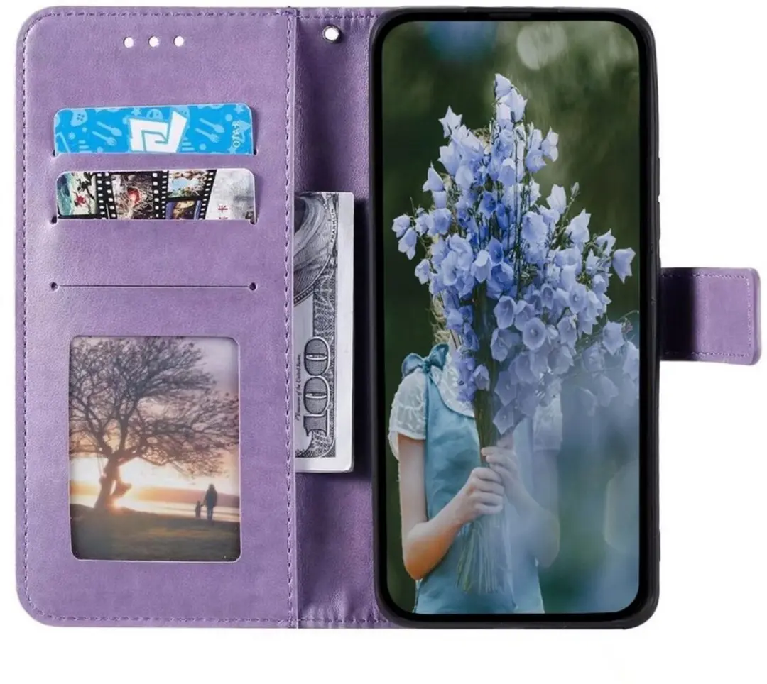Selected Hoesje Samsung Galaxy A07 Mandala - Paars - 3 Pasjes