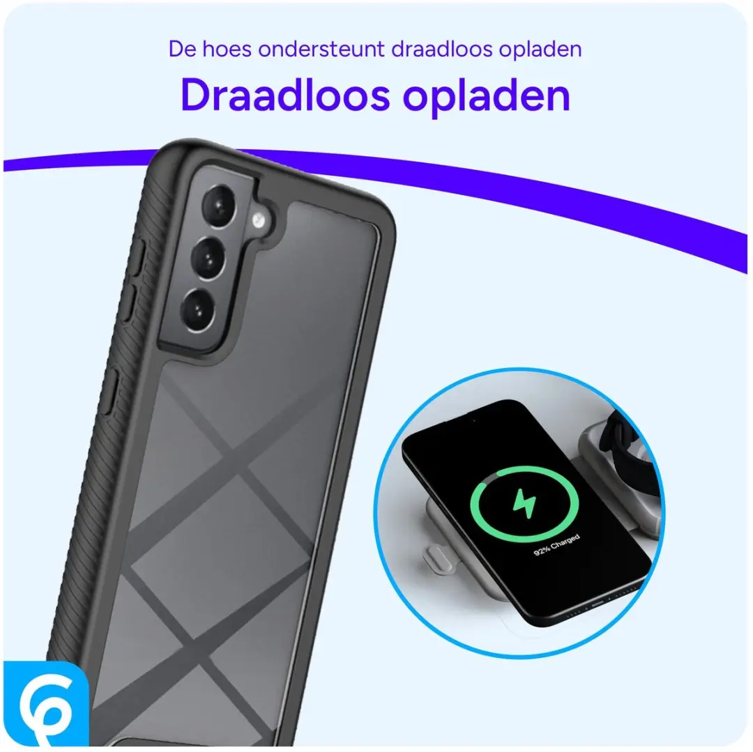 Selected Hoesje Samsung Galaxy S21 FE - Full Protect - Zwart/Transparant