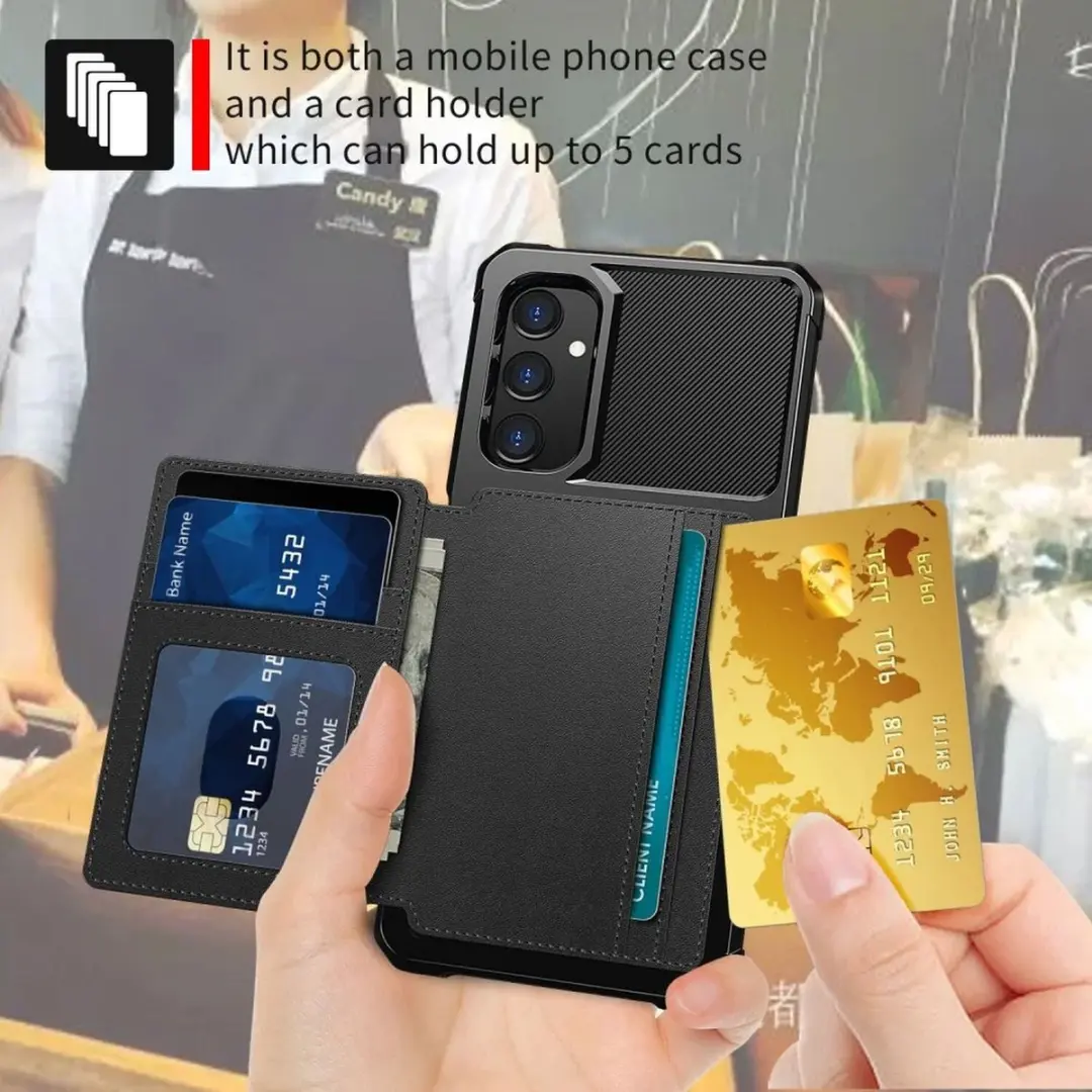 Selected Portemonnee Hoesje Samsung Galaxy A05s - 4 Pasjes - Zwart