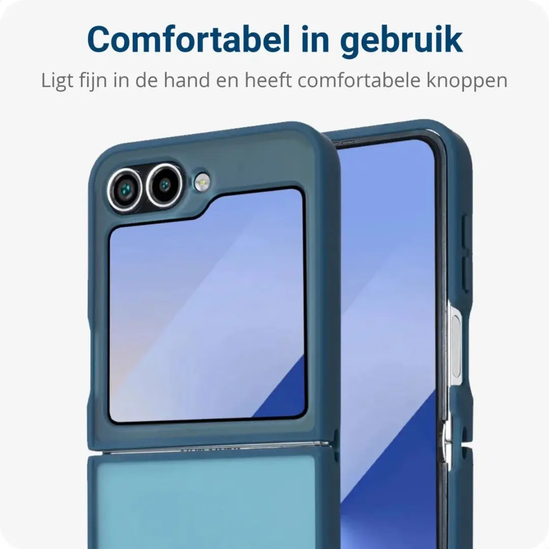 Selected Hoesje Samsung Galaxy Z Flip 6/7 FE - Blauw Matte Back Cover
