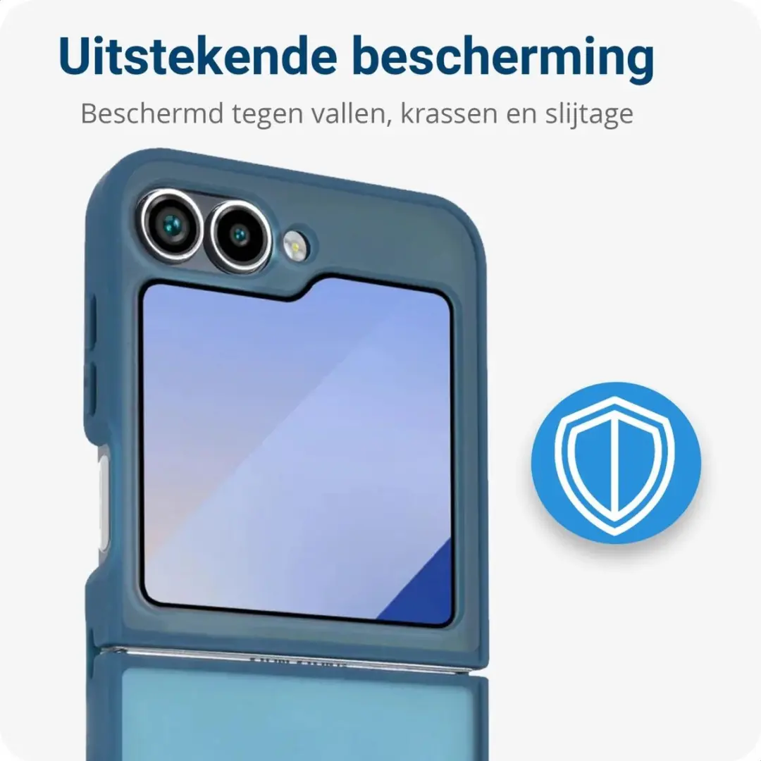 Selected Hoesje Samsung Galaxy Z Flip 6/7 FE - Blauw Matte Back Cover