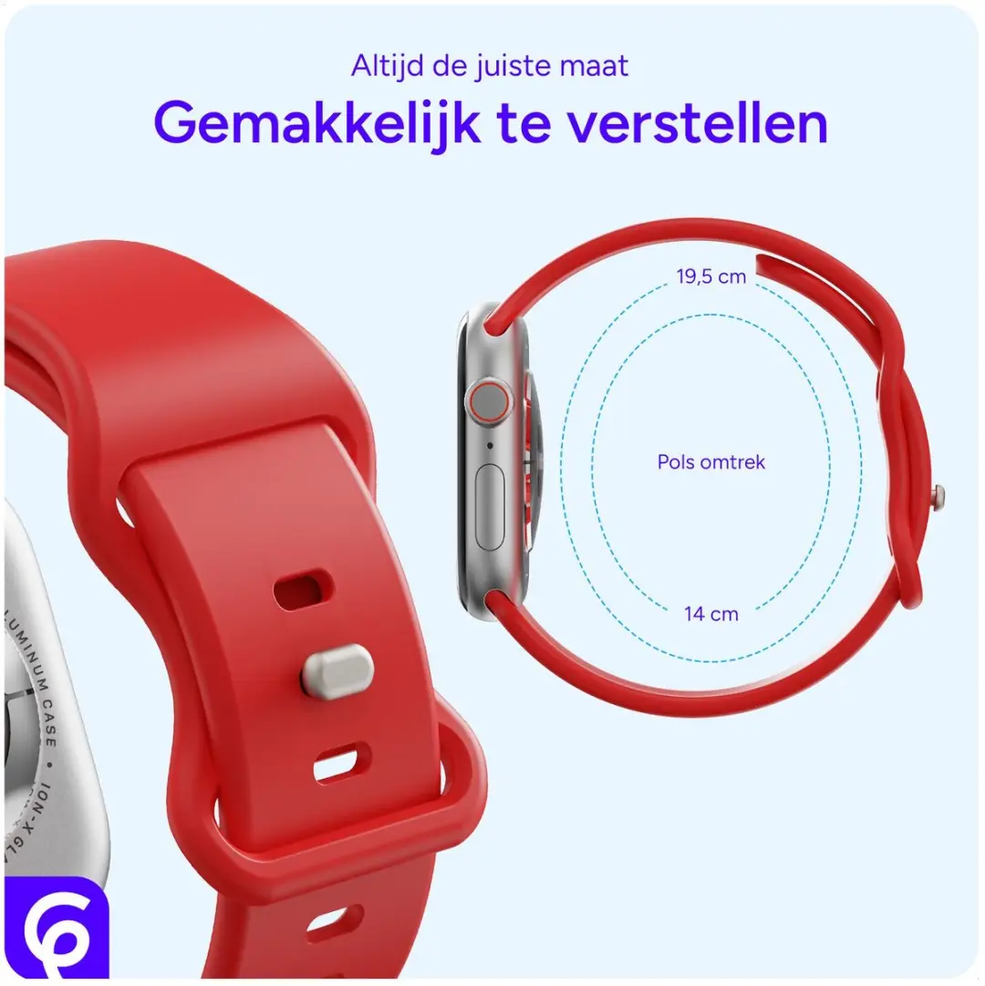 Selected SBG Siliconen Horlogebandje Apple Watch - 42/44/45/46/49mm - Rood
