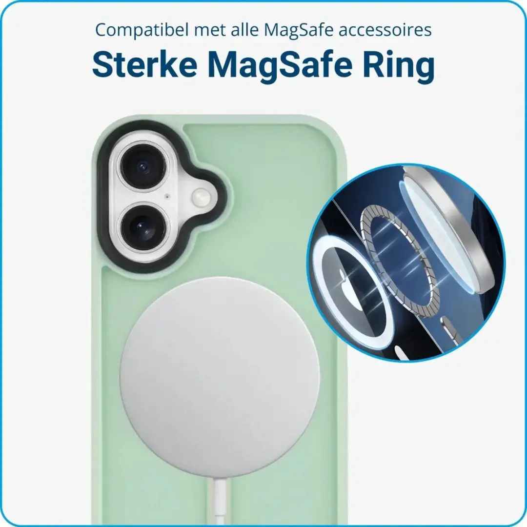 Selected iPhone 16 Hoesje Mat - Licht Groen - MagSafe