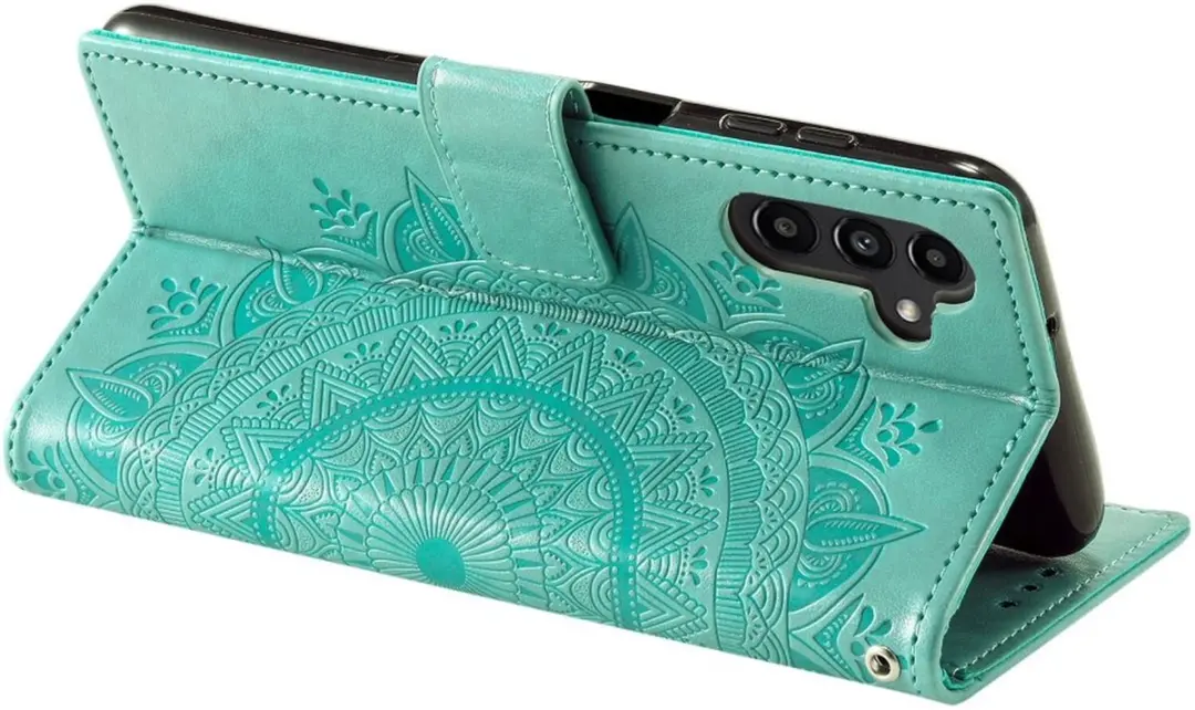 Selected Mandala Book Case Samsung Galaxy A26 - Hoesje Groen - 3 Pasjes - afbeelding 6 van 6
