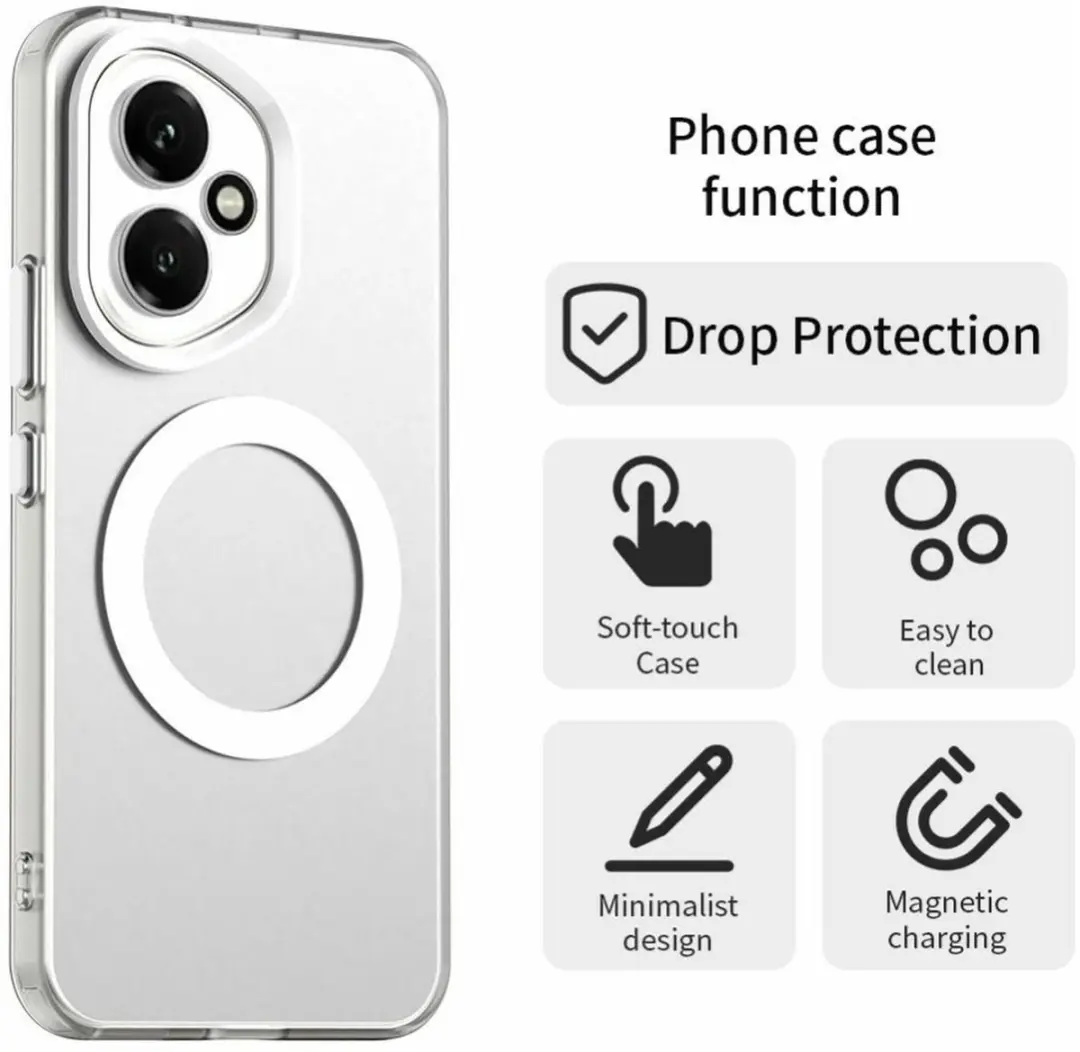 Selected MagSafe Backcover Honor 400 - Wit & Transparant - afbeelding 6 van 6