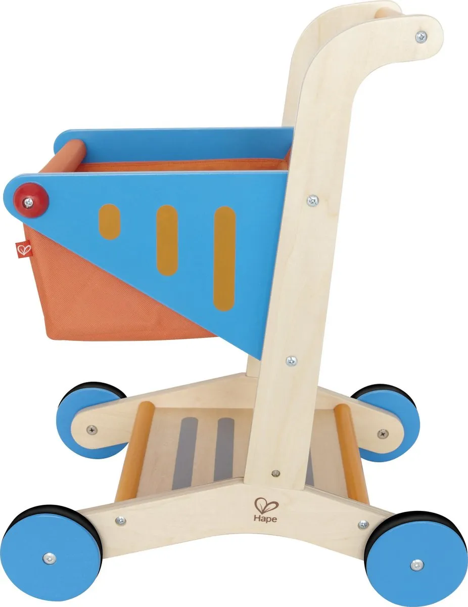 Hape Houten Winkelwagen - Blauw