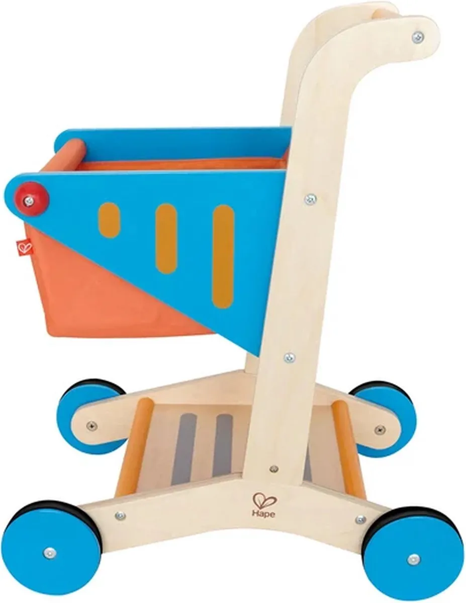 Hape Houten Winkelwagen - Blauw