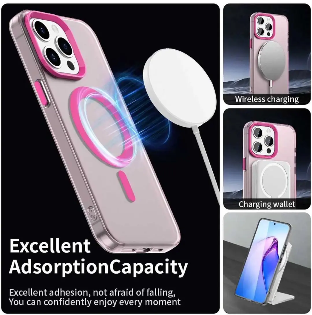 Selected MagSafe Backcover iPhone 15 Pro Max - Roze & Transparant - afbeelding 6 van 6