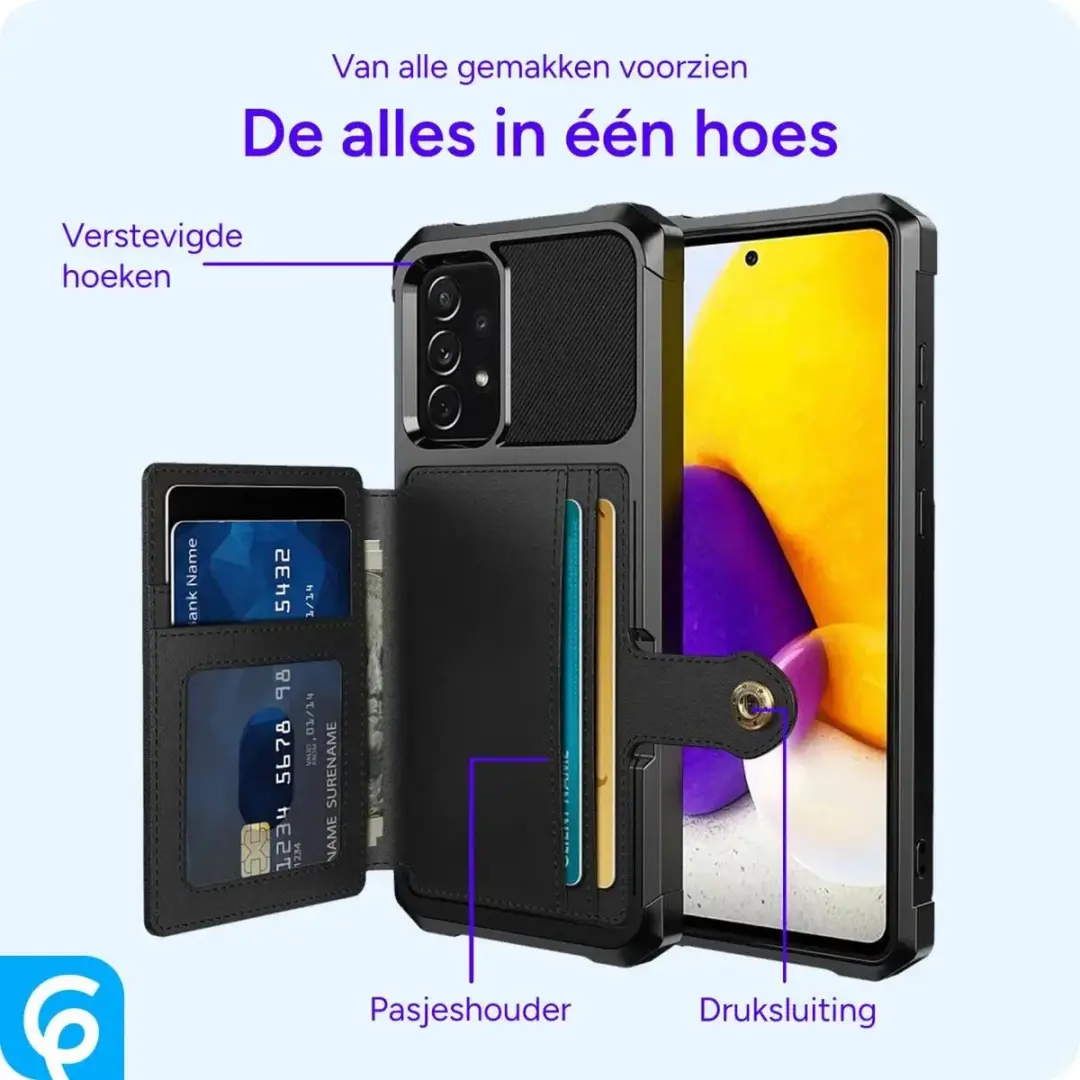 Selected Portemonnee Hoesje Samsung Galaxy A52 - 4 Pasjes Zwart