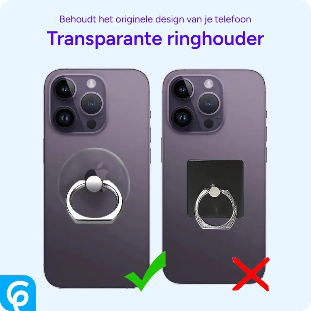 Selected Ringhouder Telefoonhouder Zilver - 360° Draaibaar