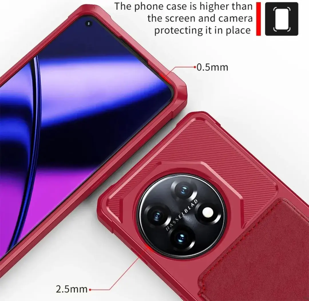 Selected Portemonnee Hoes OnePlus 11 - 4 Pasjes Rood