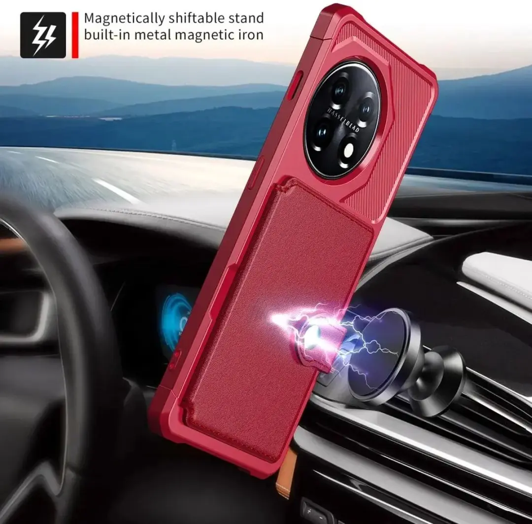 Selected Portemonnee Hoes OnePlus 11 - 4 Pasjes Rood