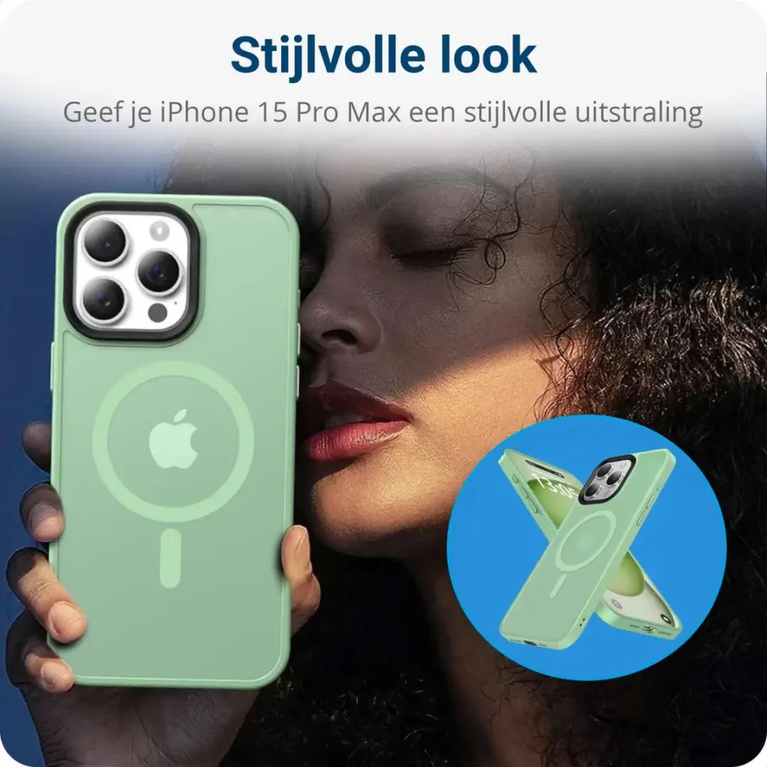 Selected by GSMpunt Apple iPhone 15 Pro Max Hoesje - Groen - MagSafe
