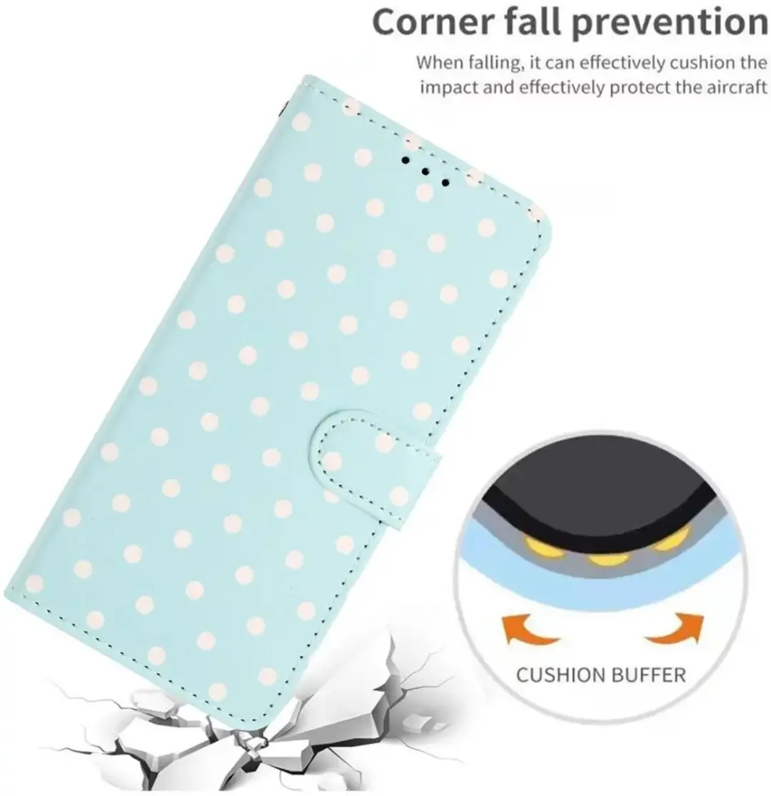 Selected Hoesje iPhone 17 Pro Max Polka Dot Wallet Blauw