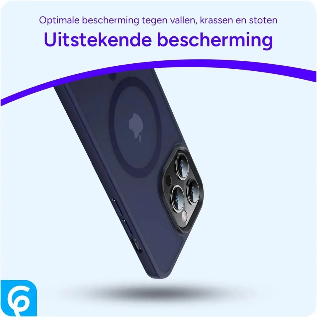 Selected by GSMpunt.nl iPhone 14 Pro Hoesje - Matte Donkerblauw - MagSafe