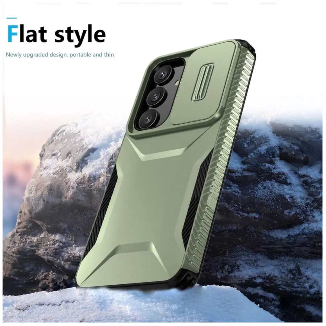 Selected Hoesje Samsung Galaxy S25/S24 Camera Slider Groen