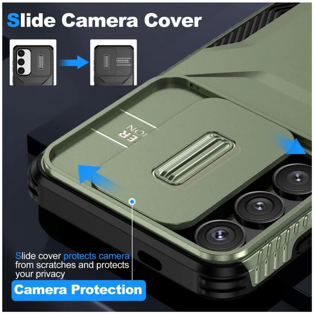 Selected Hoesje Samsung Galaxy S25/S24 Camera Slider Groen