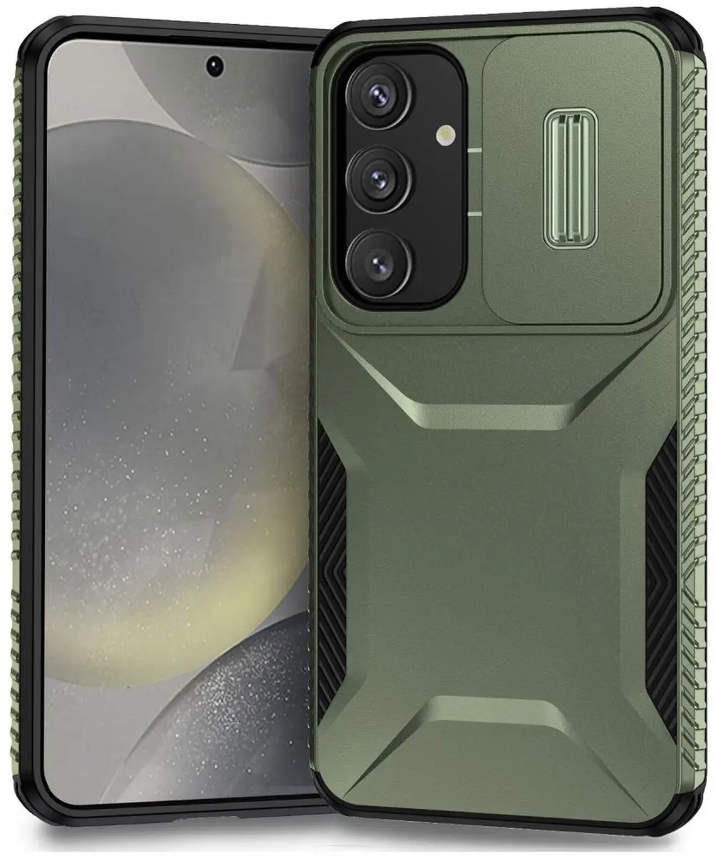 Selected Hoesje Samsung Galaxy S25/S24 Camera Slider Groen