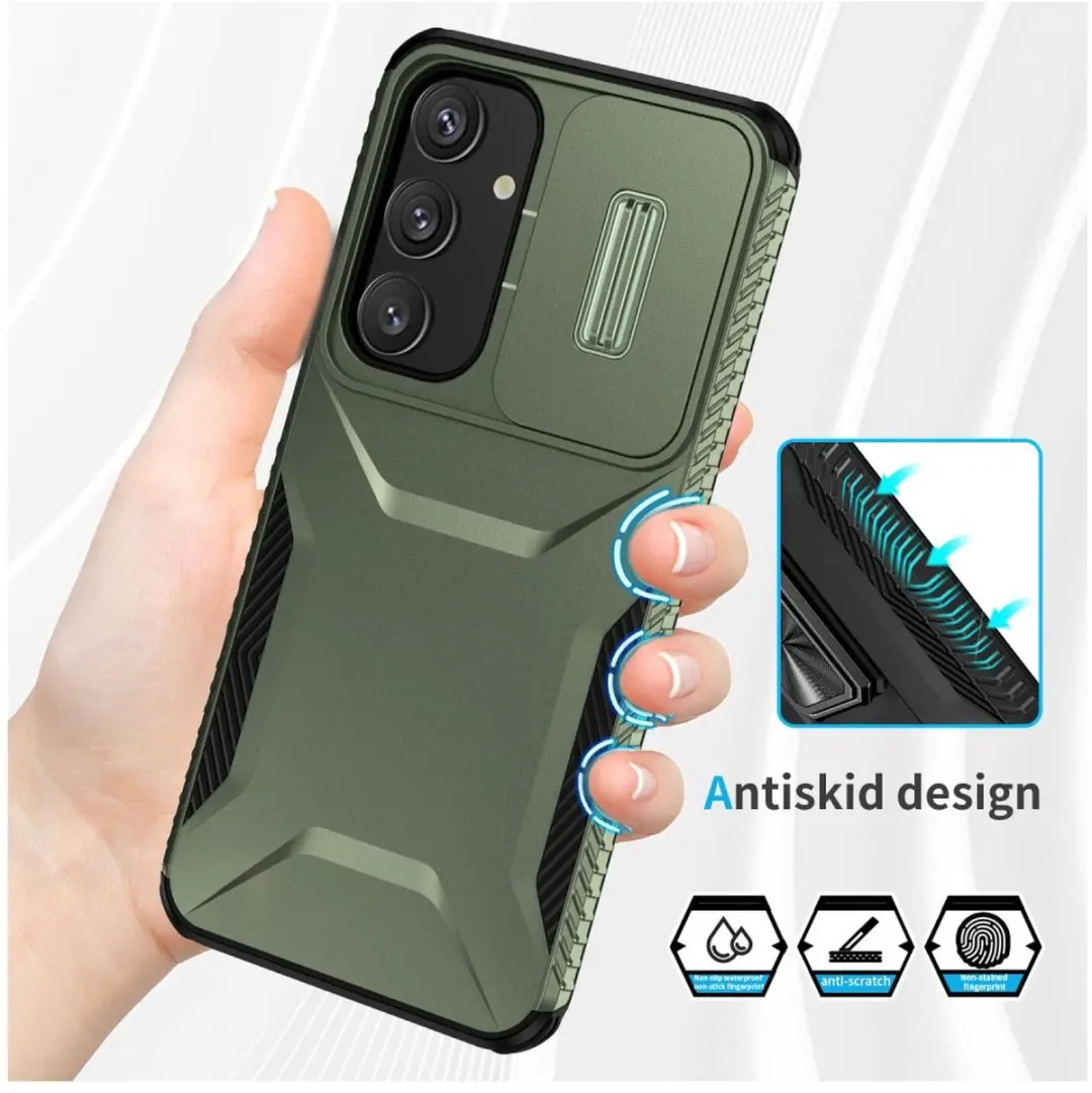 Selected Hoesje Samsung Galaxy S25/S24 Camera Slider Groen