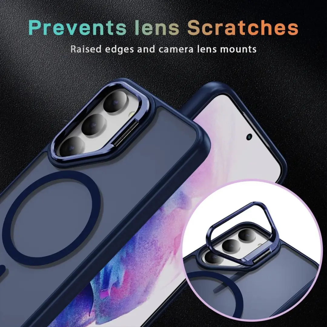 Selected Hoesje Samsung Galaxy S23 MagSafe Blauw - Camera Kickstand