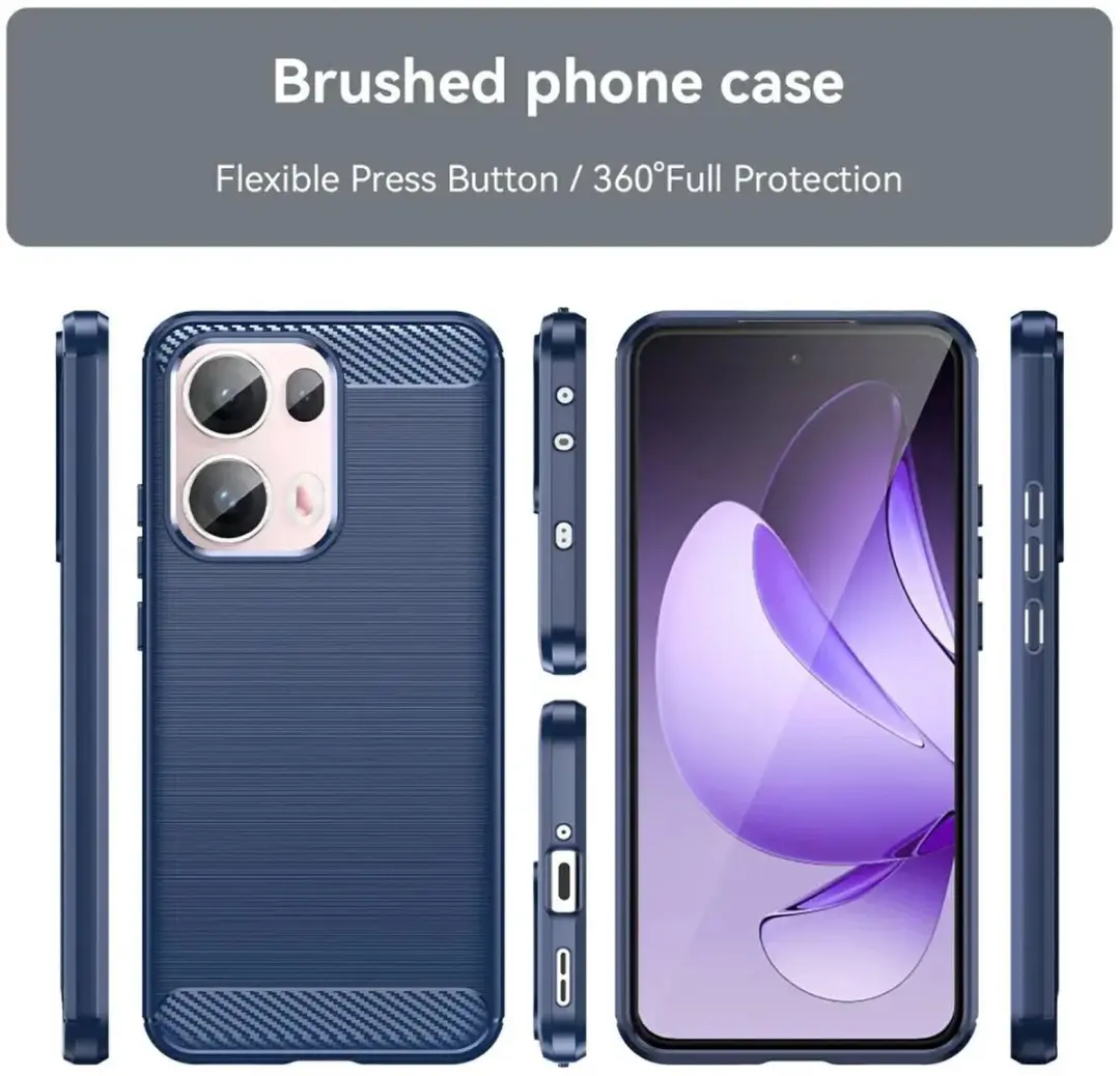 Selected Geborsteld TPU Hoesje Oppo Reno 13 Pro - Blauw