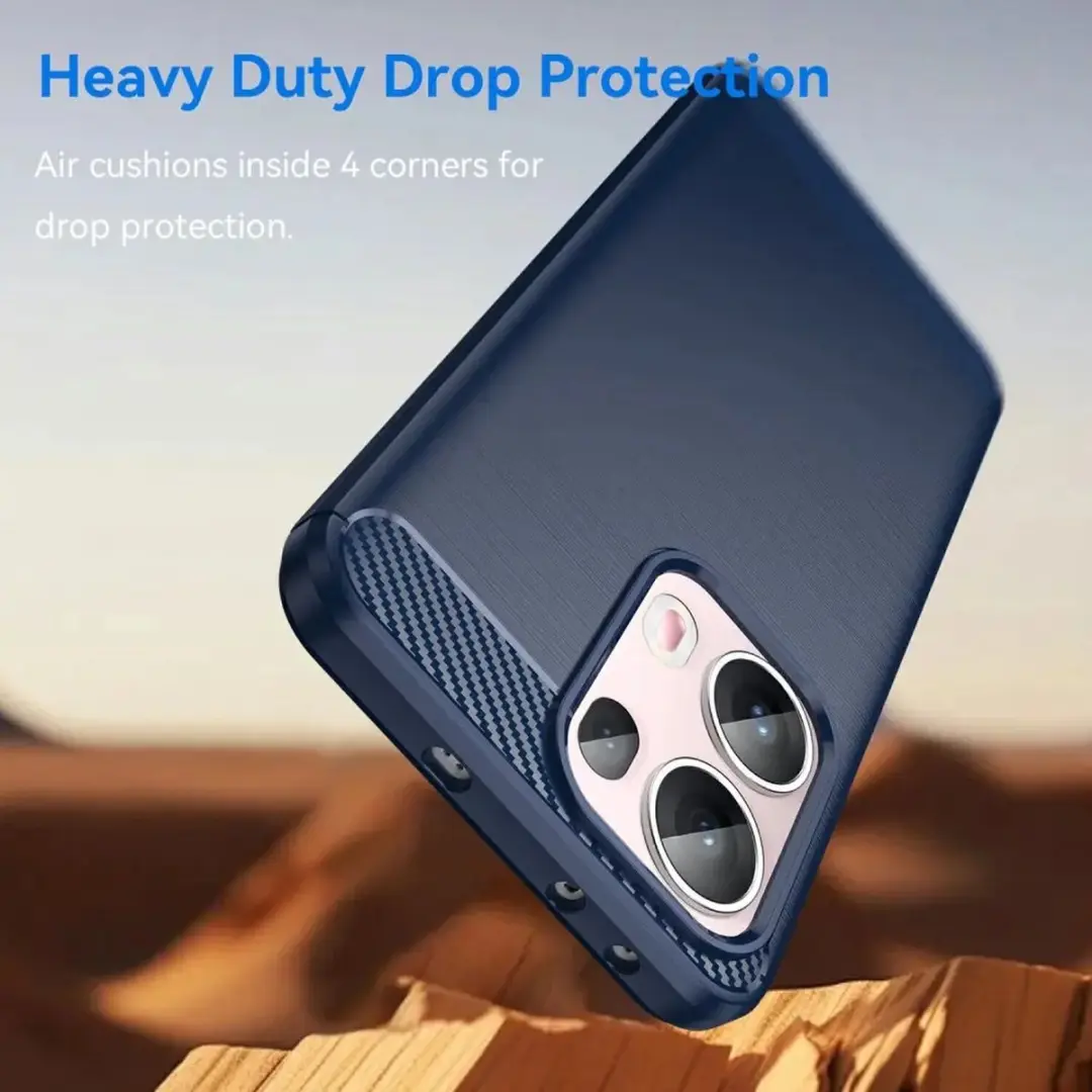 Selected Geborsteld TPU Hoesje Oppo Reno 13 Pro - Blauw