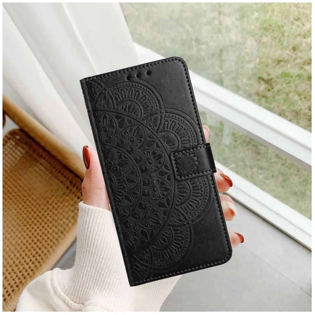 Selected Mandala Book Case Xiaomi Redmi A5 4G - Hoesje Zwart