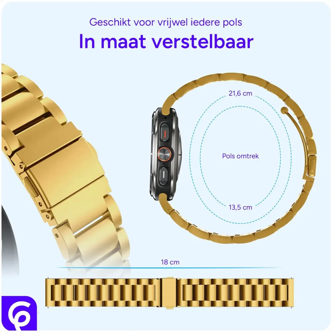 Selected SBG Roestvrij Stalen Schakelbandje Goud - Samsung Galaxy Watch Ultra