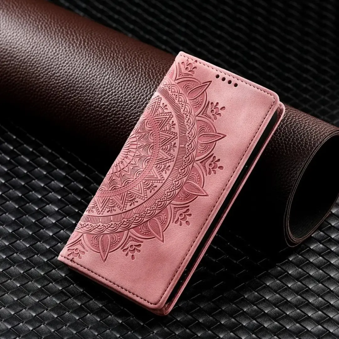 Selected Hoesje Mandala Book Case Xiaomi 14T - Roze/Goud - 2 Pasjes