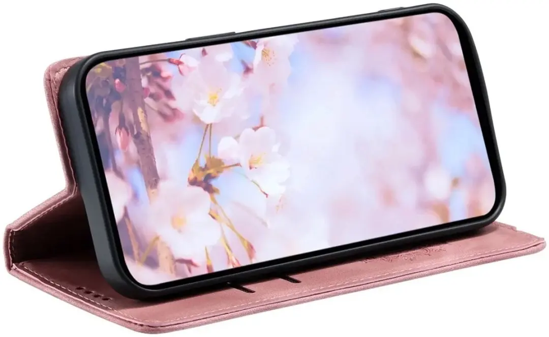 Selected Hoesje Mandala Book Case Xiaomi 14T - Roze/Goud - 2 Pasjes