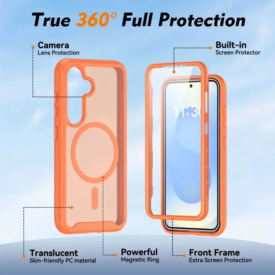 Selected Hoesje Samsung Galaxy S25 Matte Oranje - MagSafe