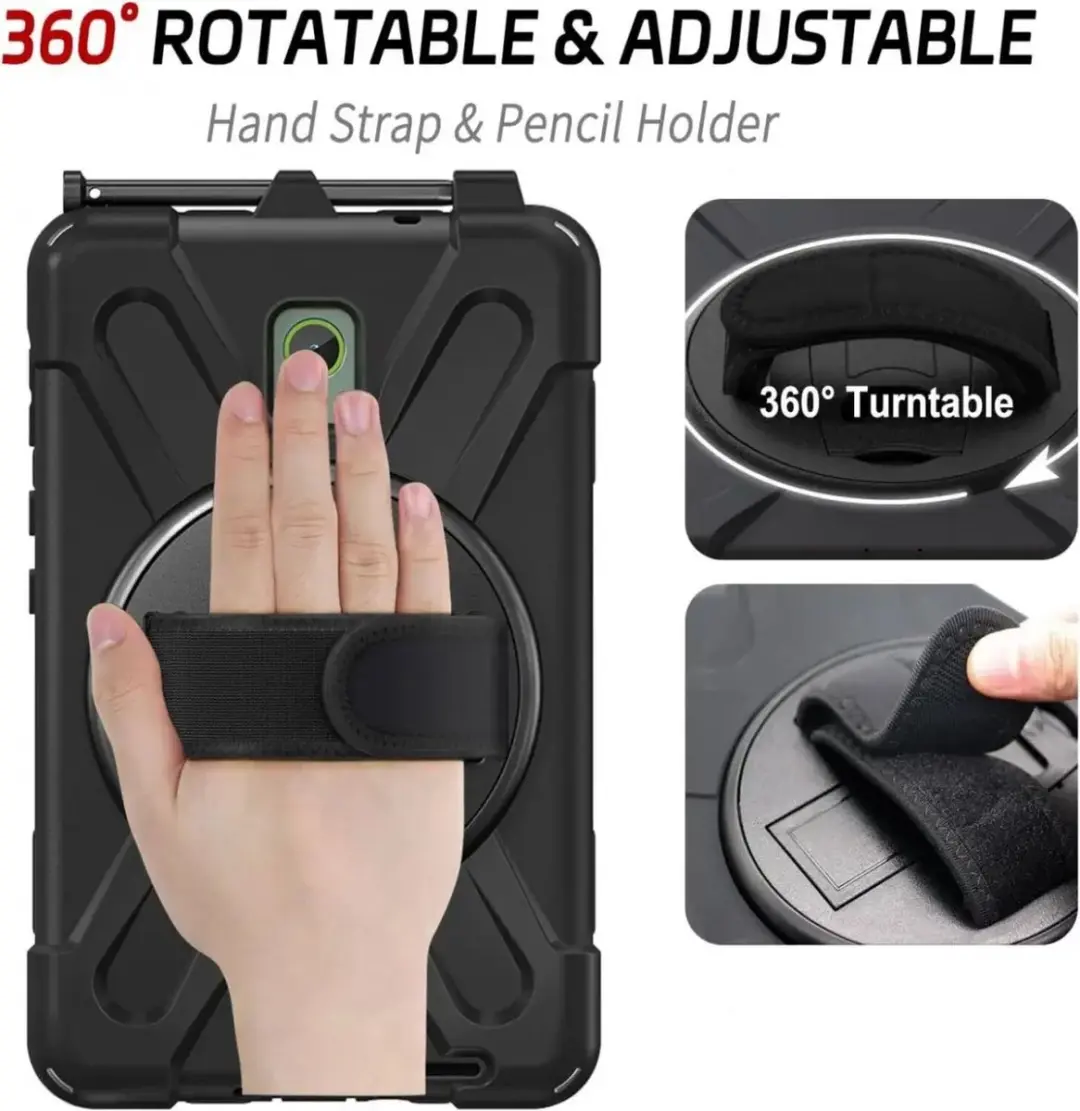 Selected Hoes Samsung Galaxy Tab Active5 Zwart - Kickstand & Handriem