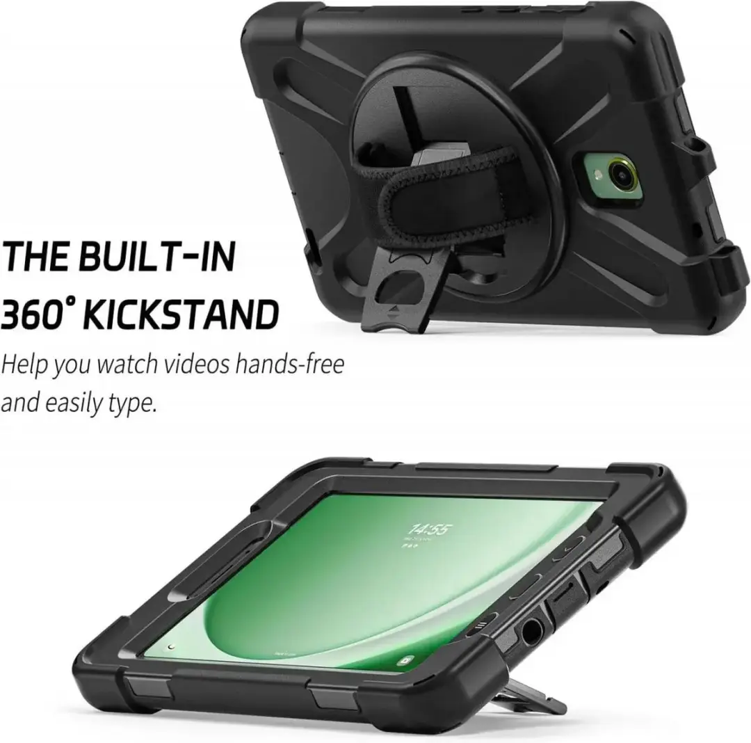 Selected Hoes Samsung Galaxy Tab Active5 Zwart - Kickstand & Handriem