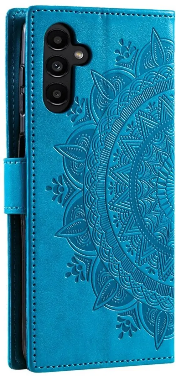 Selected Hoesje Samsung Galaxy A37 Mandala - Blauw - 3 Pasjes